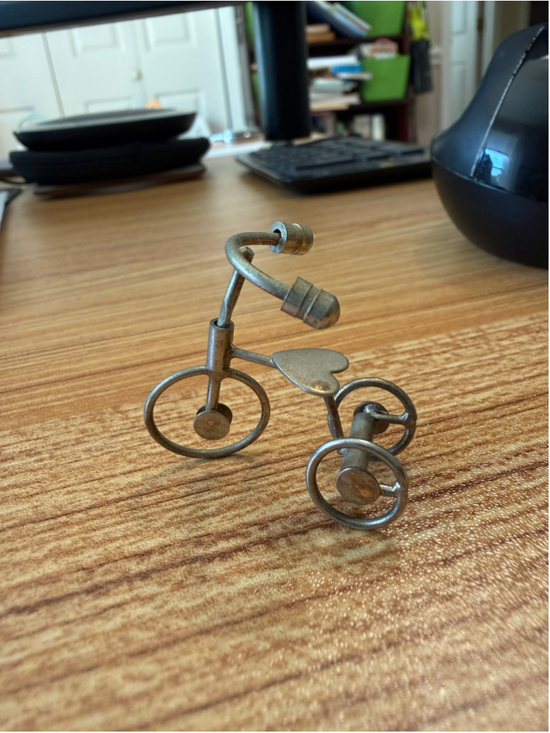 Source Unknown Other - Metal Bicycle Miniature VTG Decor One Size Silver